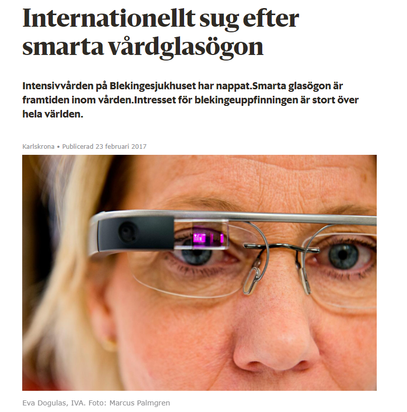 Internationellt sug efter smarta vårdglasögon